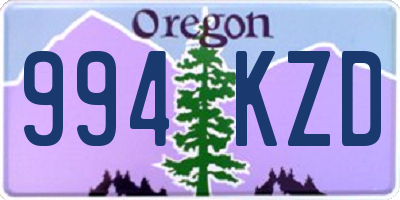 OR license plate 994KZD