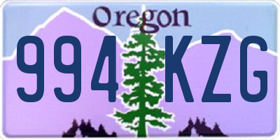 OR license plate 994KZG