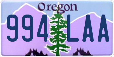 OR license plate 994LAA