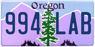 OR license plate 994LAB