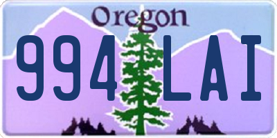 OR license plate 994LAI