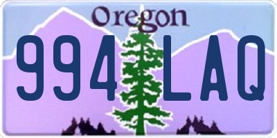 OR license plate 994LAQ