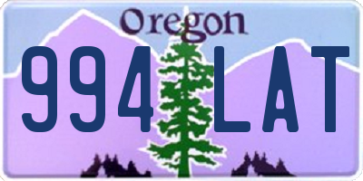 OR license plate 994LAT