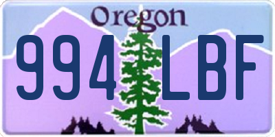 OR license plate 994LBF
