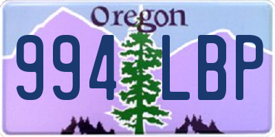 OR license plate 994LBP