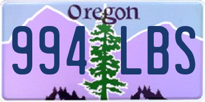 OR license plate 994LBS