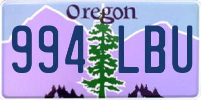 OR license plate 994LBU
