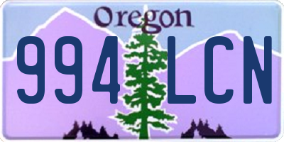 OR license plate 994LCN