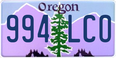 OR license plate 994LCO