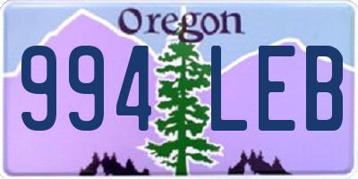 OR license plate 994LEB