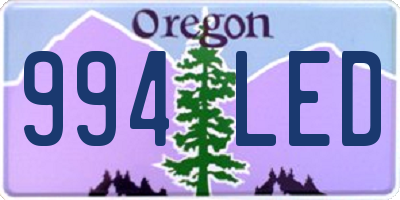 OR license plate 994LED