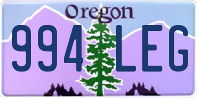 OR license plate 994LEG