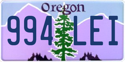 OR license plate 994LEI