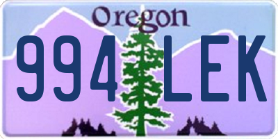 OR license plate 994LEK