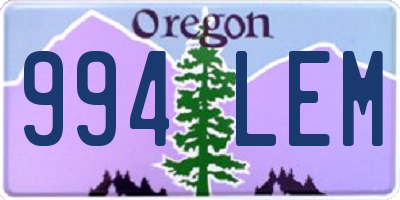 OR license plate 994LEM