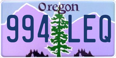 OR license plate 994LEQ