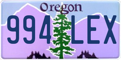 OR license plate 994LEX