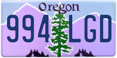 OR license plate 994LGD