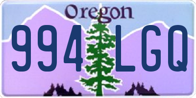 OR license plate 994LGQ