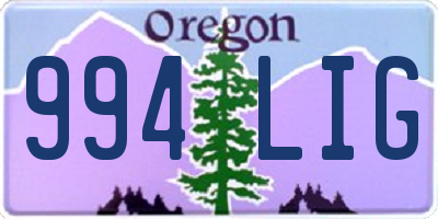 OR license plate 994LIG