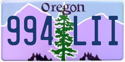 OR license plate 994LII