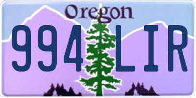 OR license plate 994LIR