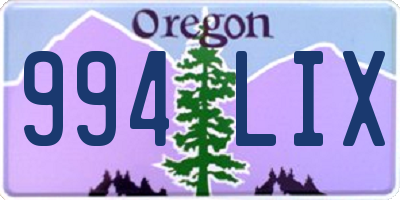 OR license plate 994LIX