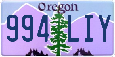 OR license plate 994LIY