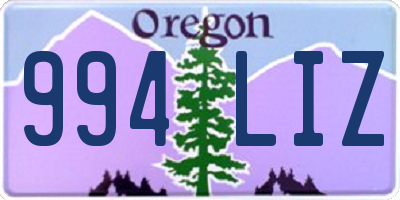 OR license plate 994LIZ