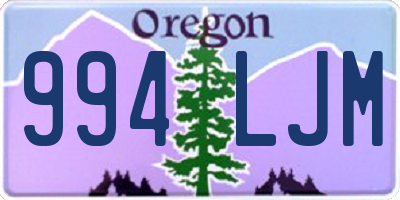 OR license plate 994LJM