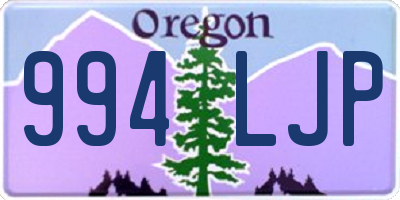 OR license plate 994LJP