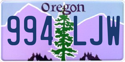 OR license plate 994LJW