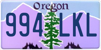 OR license plate 994LKL