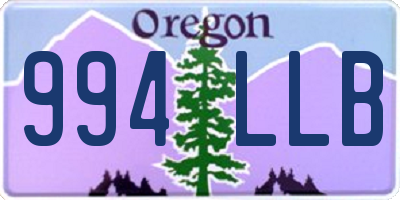 OR license plate 994LLB