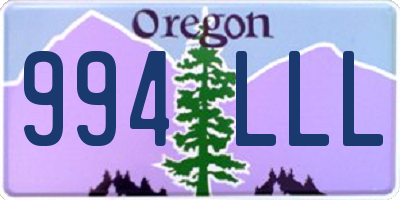 OR license plate 994LLL
