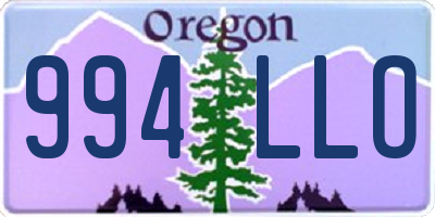 OR license plate 994LLO