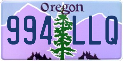 OR license plate 994LLQ