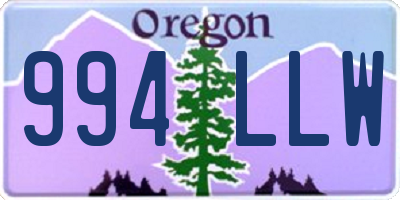 OR license plate 994LLW