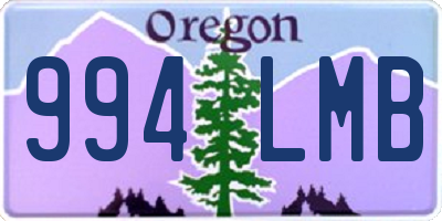 OR license plate 994LMB