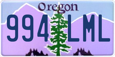 OR license plate 994LML