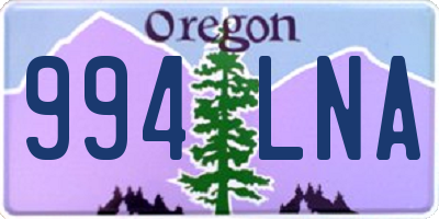 OR license plate 994LNA