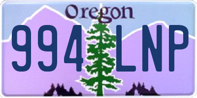 OR license plate 994LNP