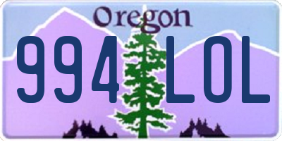 OR license plate 994LOL