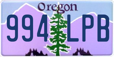 OR license plate 994LPB