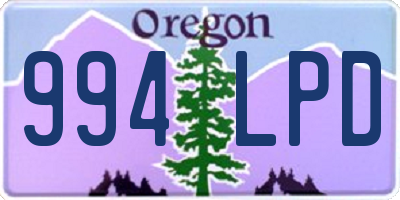OR license plate 994LPD