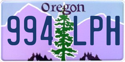 OR license plate 994LPH