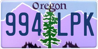 OR license plate 994LPK