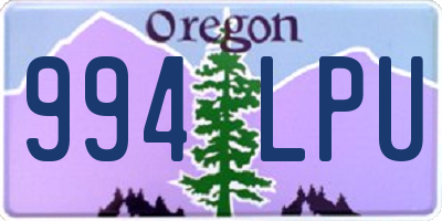 OR license plate 994LPU