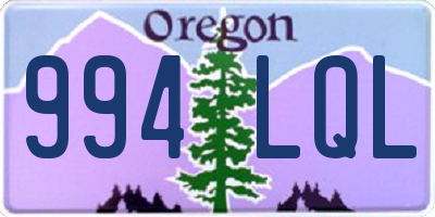 OR license plate 994LQL