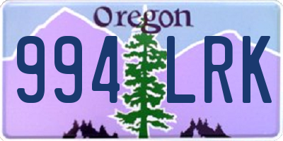 OR license plate 994LRK